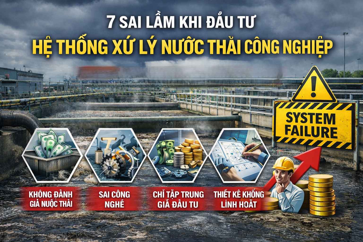 7 sai lầm khi đầu tư hệ thống xử lý nước thải công nghiệp